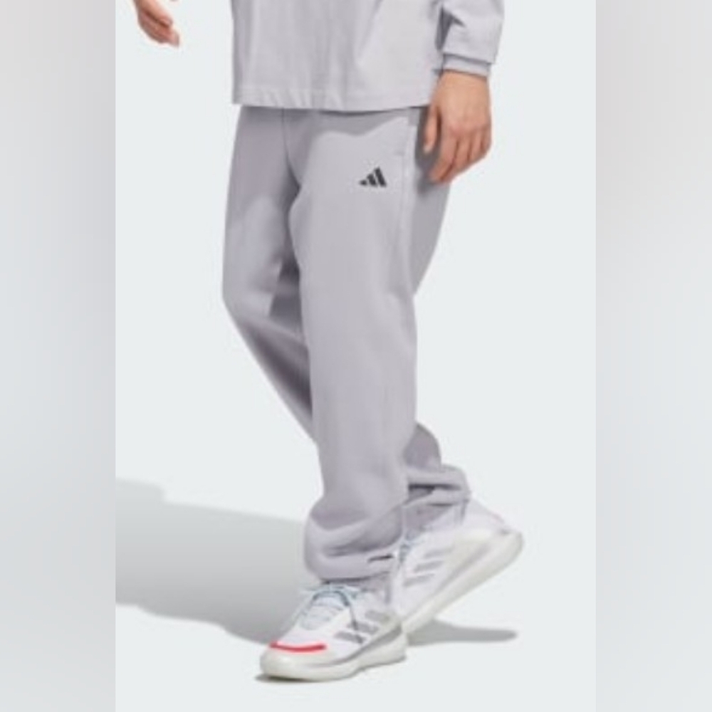 adidas Basketball Fleece Joggers ~ Glory Grey JX5593 | Men's: L *NWT